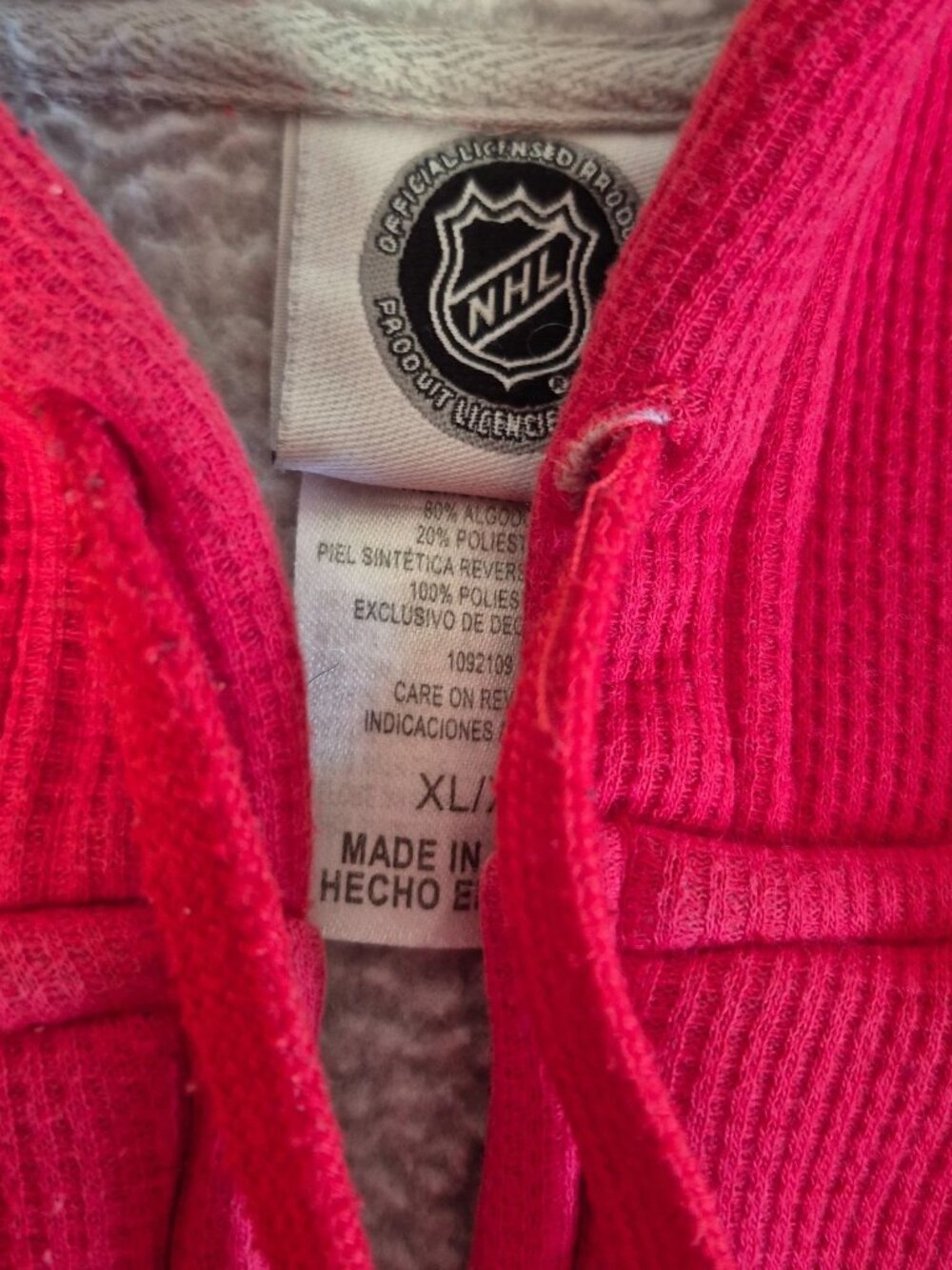 Detroit Red Wings Men's XL Hoodie Official NHL Hockey Full Zip Fleece Lined - Picture 7 of 10